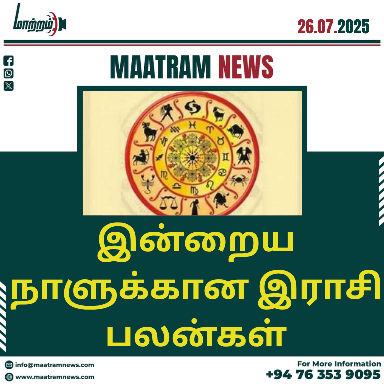 இன்றைய நாளுக்கான இராசி பலன்கள்