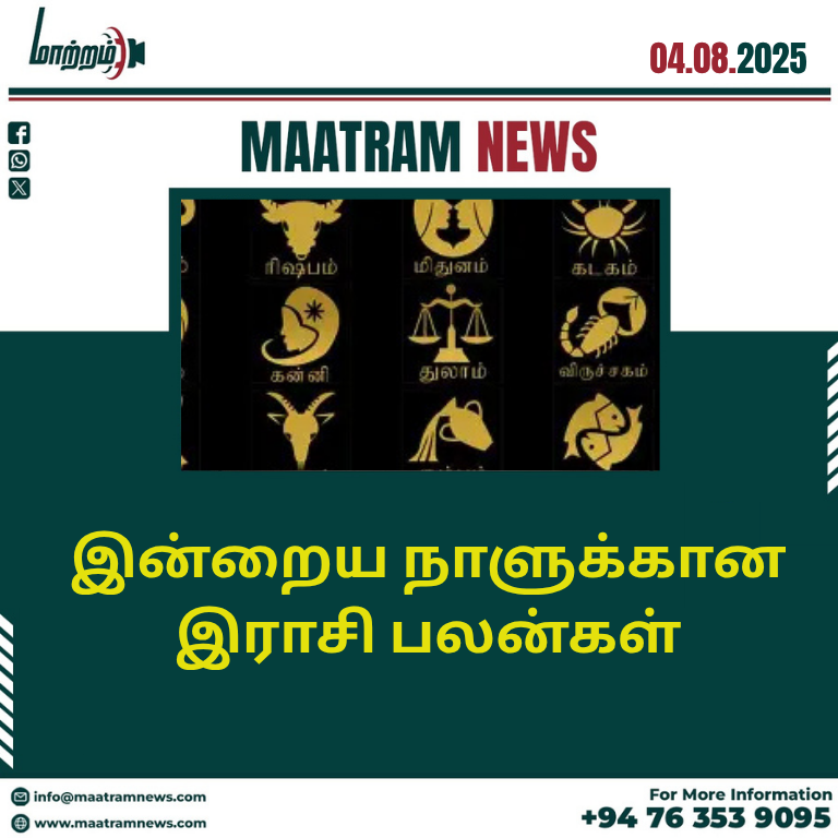 இன்றைய நாளுக்கான இராசி பலன்கள்