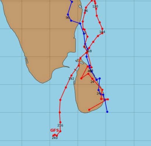 The low-pressure system that will intensify into a cyclone the day after tomorrow