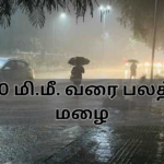 Heavy Rainfall up to 100 mm Expected