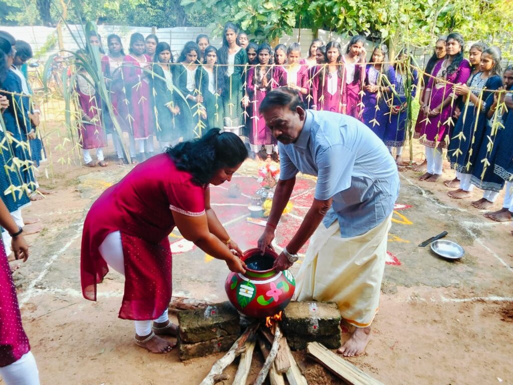 Thai Pongal Festival Celebrated at Annai Sri Sarada Home
