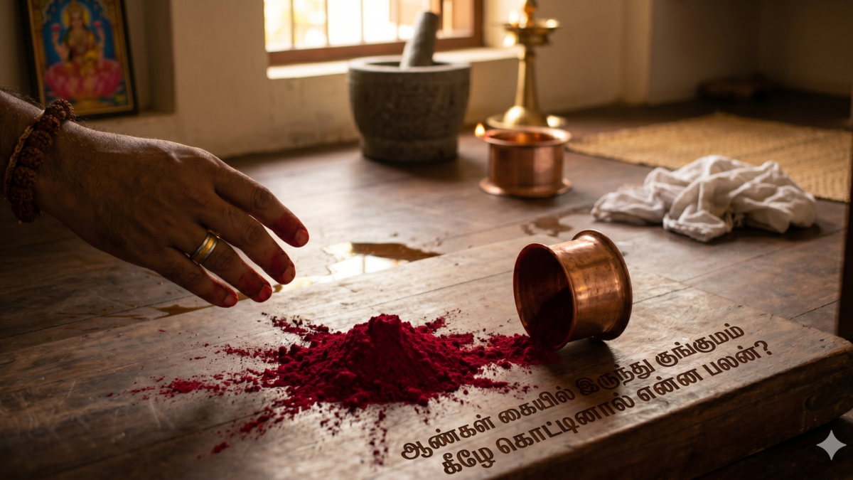 ஆண்கள் கையில் இருந்து குங்குமம் கீழே கொட்டினால் என்ன பலன்?